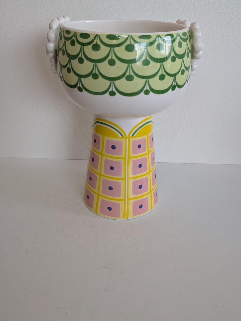 Bjørn Wiinblad Eva Vase whimsical woman's face textured hair decals - Picture 7 of 9